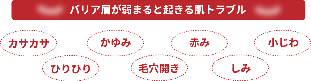 バリア層が弱まると起きる肌トラブル